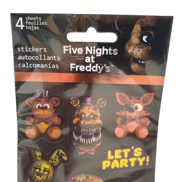 Five Nights at Freddy's Sticker Sheets 4 Sheet Sticker Pack FNAF Birthday Party - Picture 2 of 9